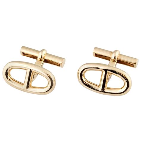 hermes link mens|Hermes cufflinks gold and red.